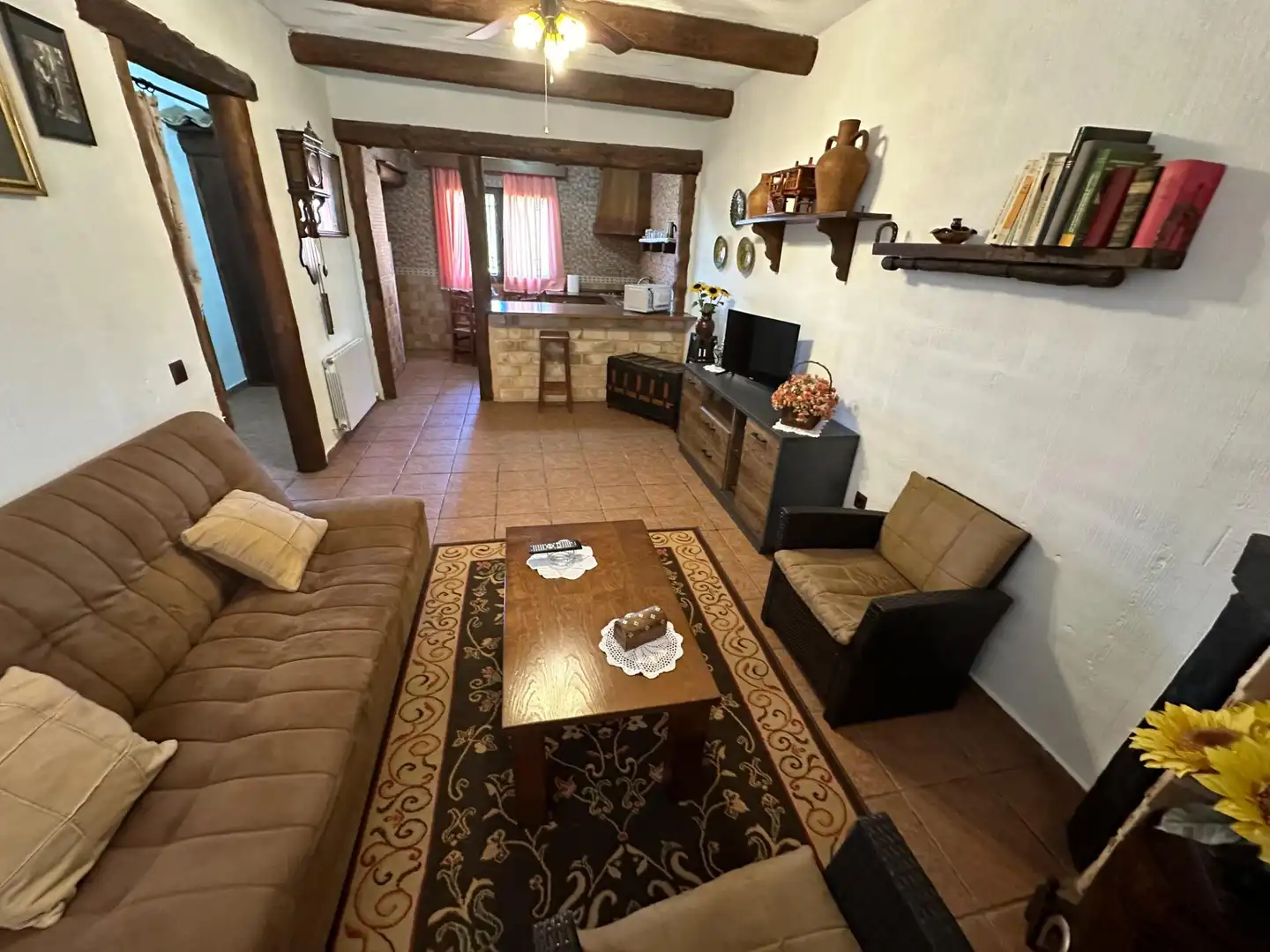 Living room of Houses for sale in Villar de Olalla  with Air Conditioner, Heating and Private garden