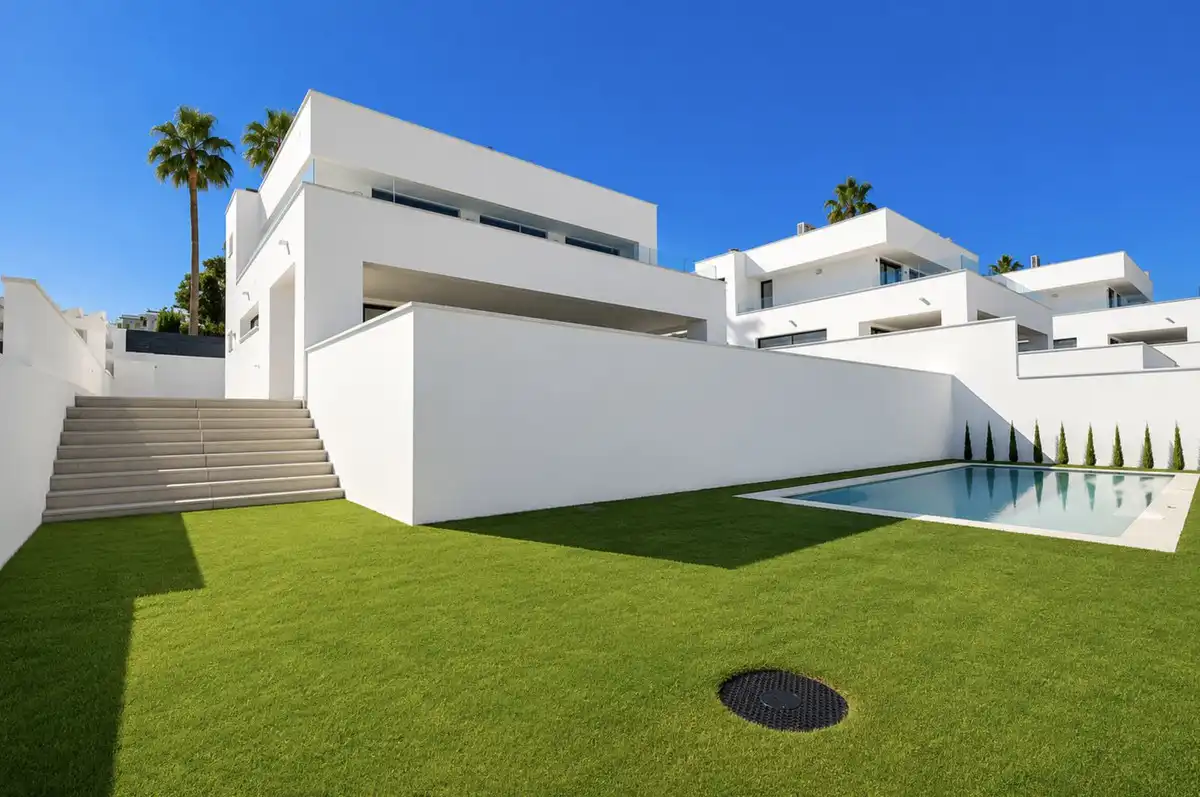 Exterior view of Houses for sale in Manilva  with Air Conditioner, Private garden and Terrace