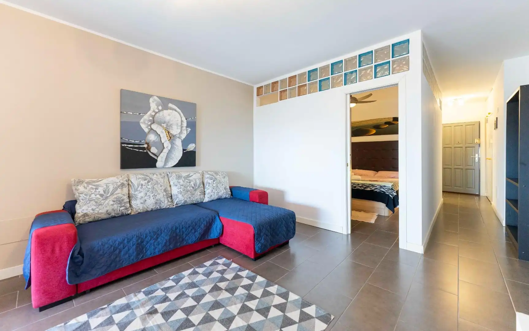 Sala de estar de Apartamento de alquiler en Adeje con Aire acondicionado, Terraza y Amueblado