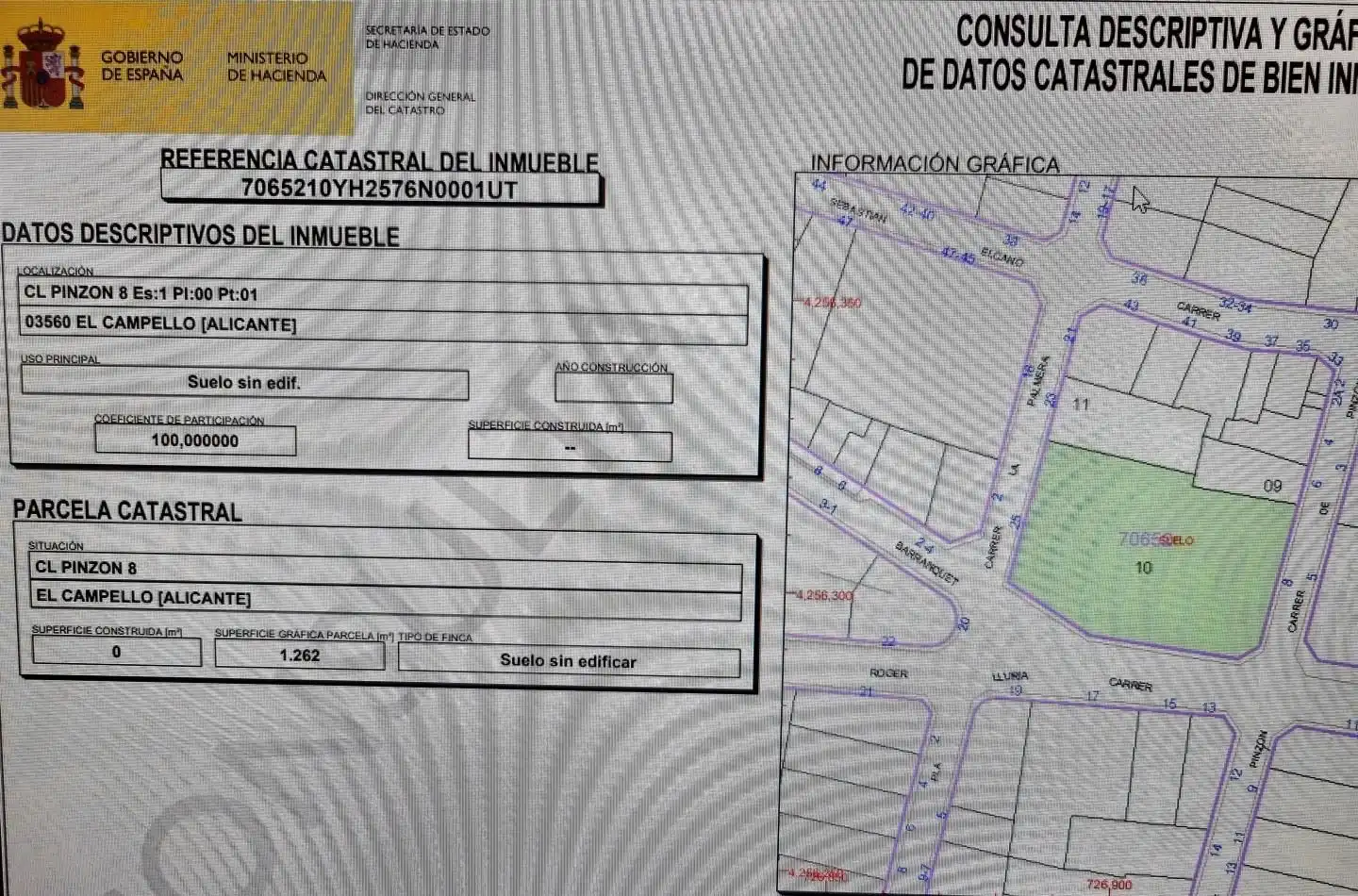 Terreno residencial en venta en Campello pueblo
