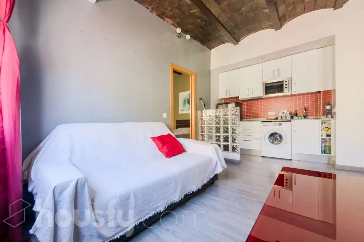 Sala de estar de Piso en venta en Barcelona con Aire acondicionado, Parquet y Amueblado