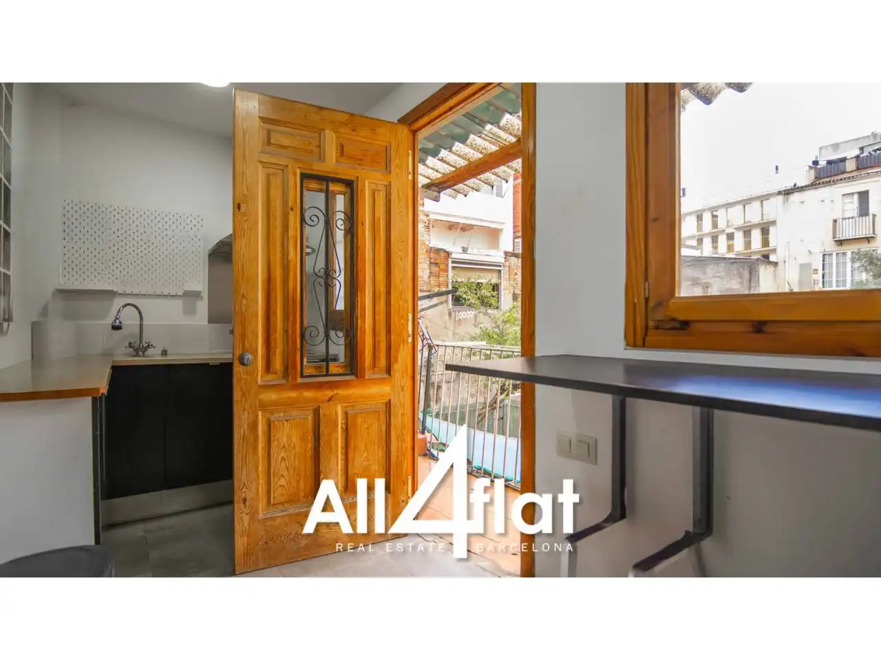 Außenansicht von Wohnung zur Miete in L'Hospitalet de Llobregat mit Klimaanlage, Privatgarten und Möbliert