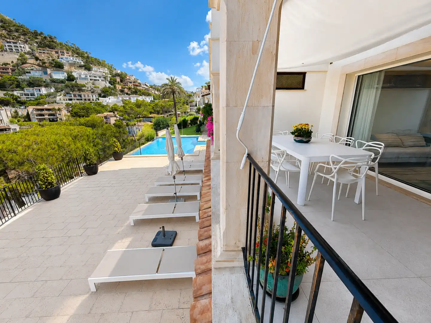 Terrasse von Wohnung zur Miete in Andratx mit Privatgarten, Terrasse und Schwimmbad