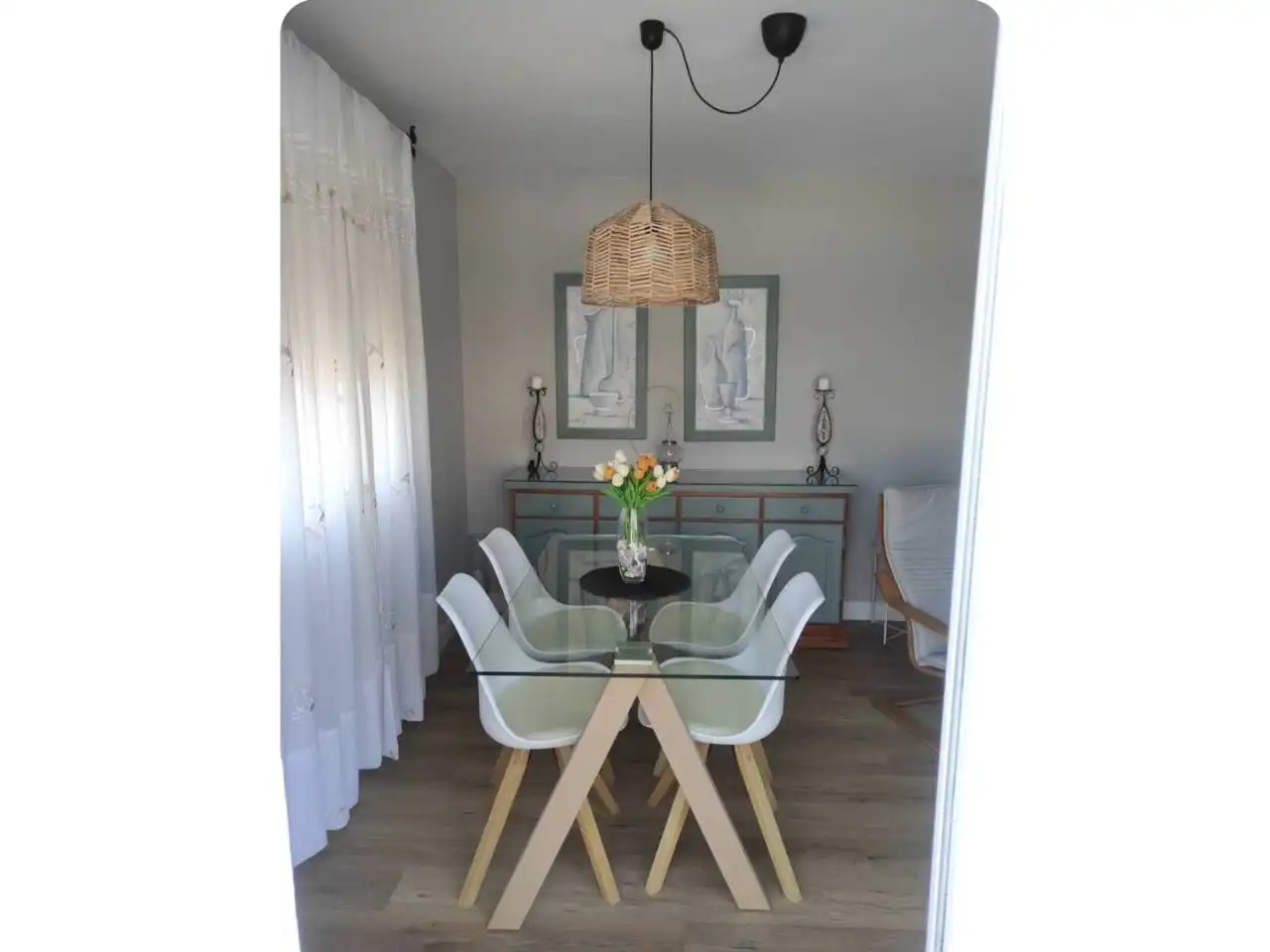 Dining room of Flat for rent in Roquetas de Mar  with Air Conditioner, Terrace and Furnished