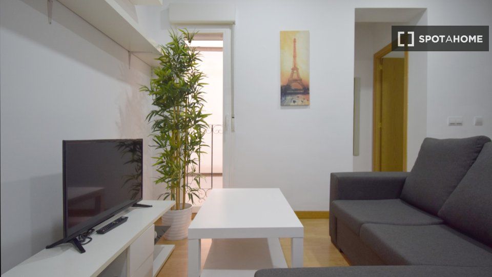 Living room of Flat to rent in  Madrid Capital  with Air Conditioner, Heating and Furnished