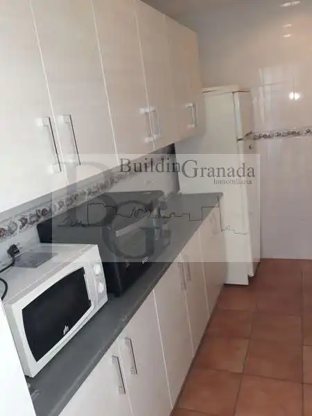 Cocina de Piso de alquiler en Granada con Terraza y Microondas