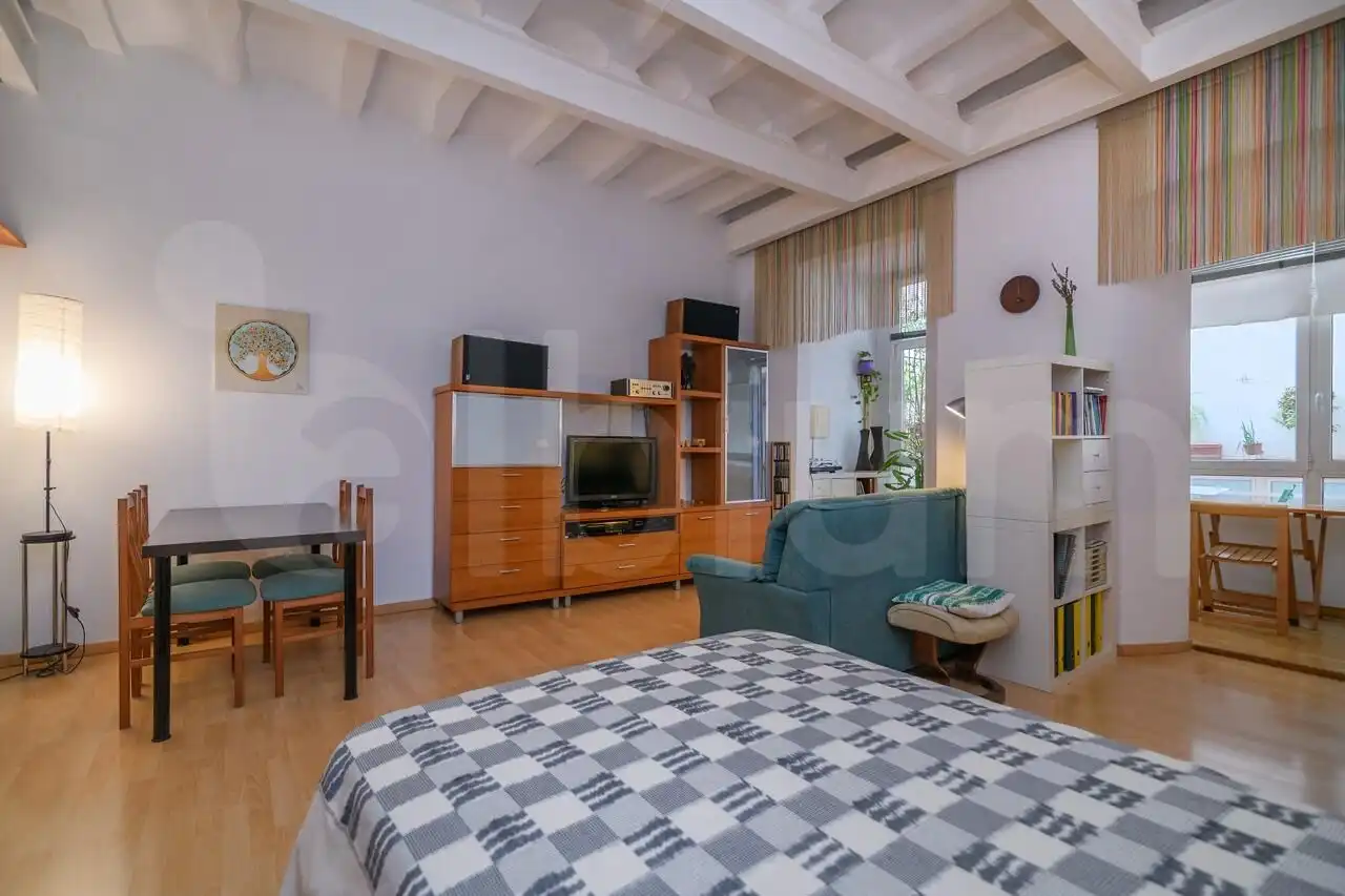 Wohnzimmer von Wohnung zum Verkauf in Barcelona mit Heizung, Parkett und Terrasse