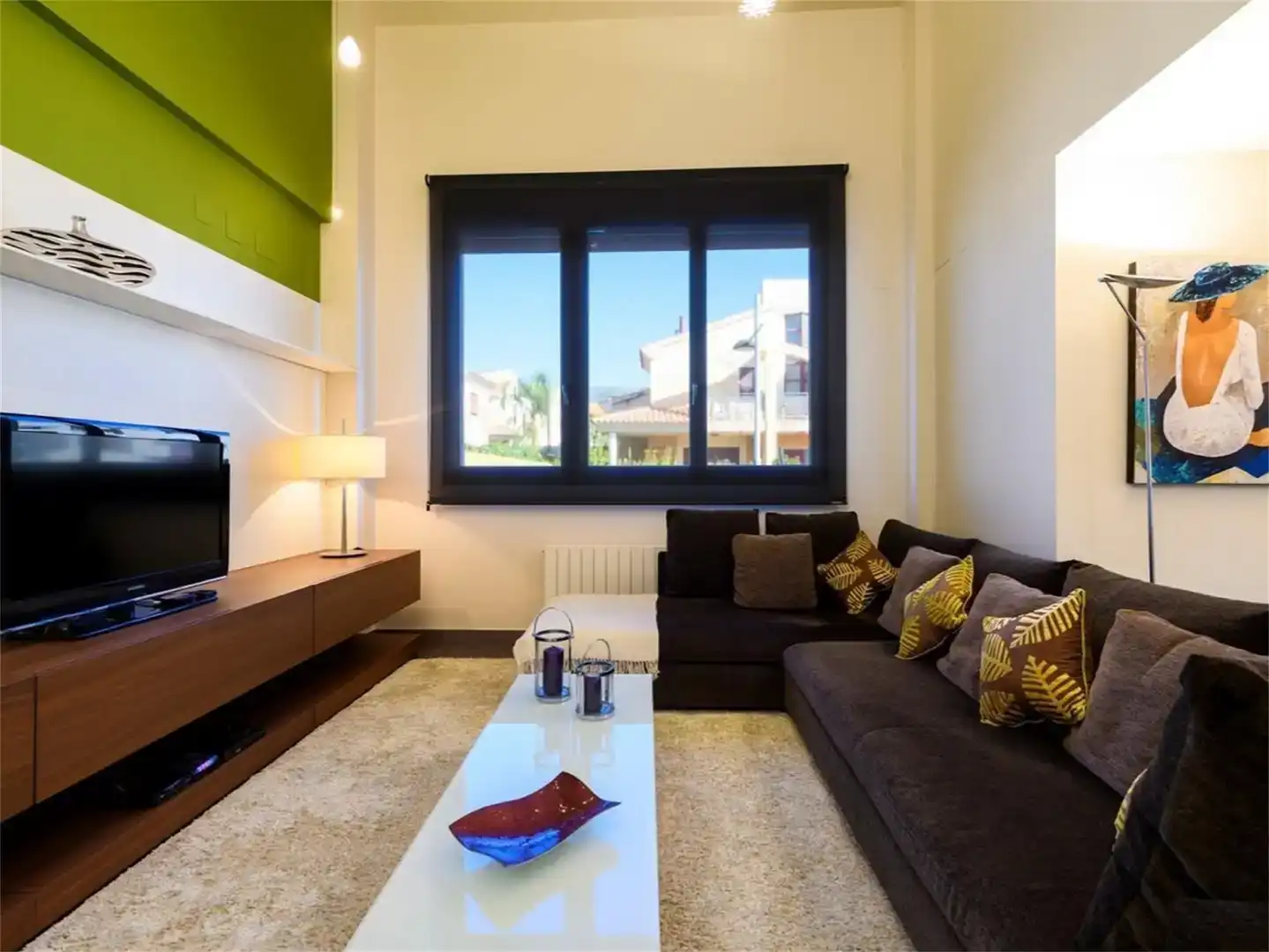 Sala d'estar de Casa o xalet de lloguer en Oropesa del Mar / Orpesa amb Aire condicionat, Jardí privat i Parquet