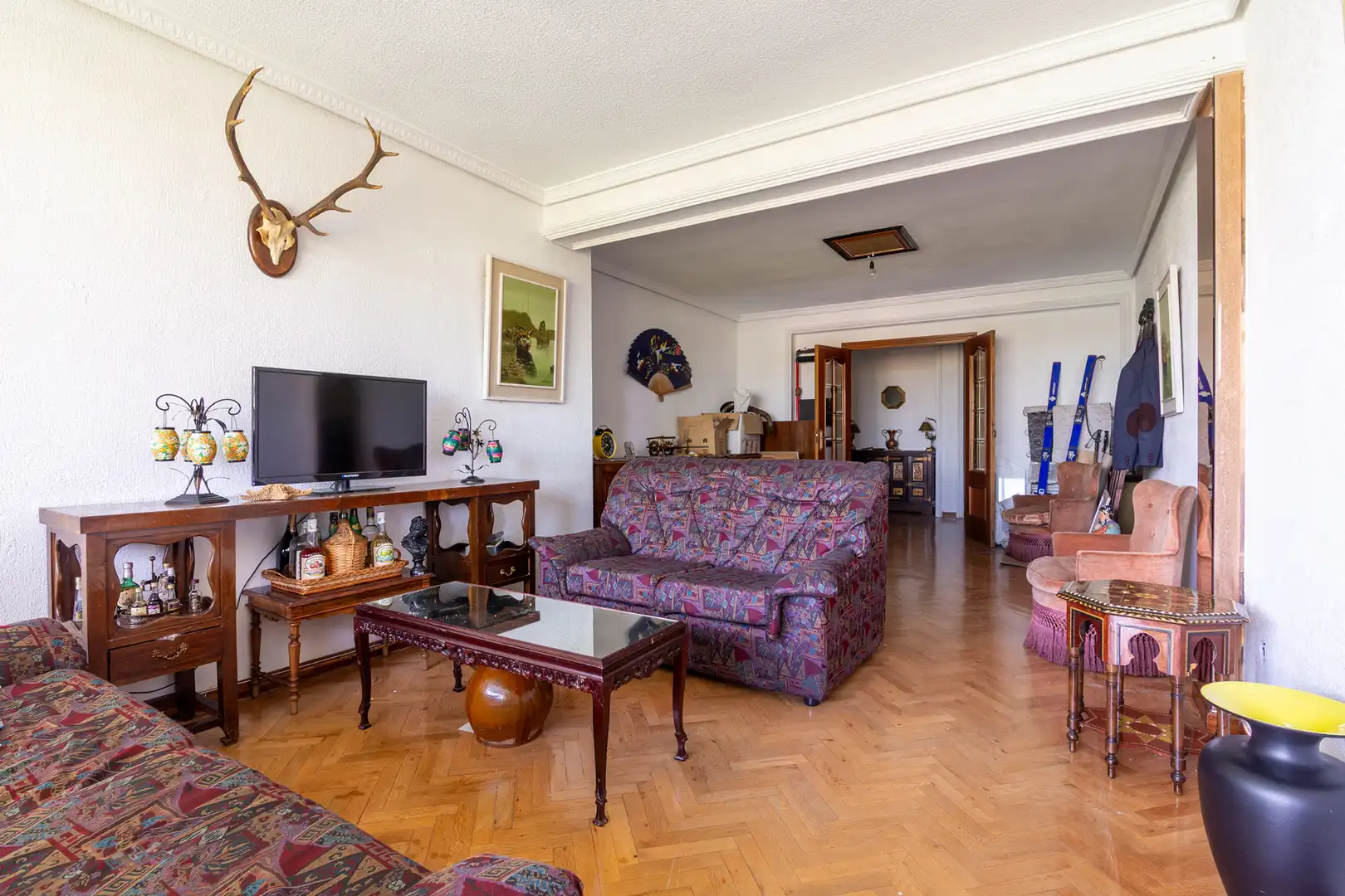 Sala d'estar de Pis en venda en Móstoles amb Calefacció, Jardí privat i Parquet