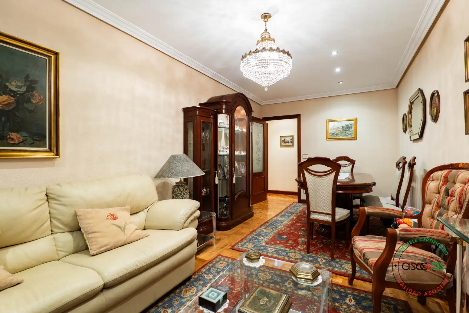 Sala de estar de Piso en venta en Gijón  con Calefacción, Parquet y Terraza