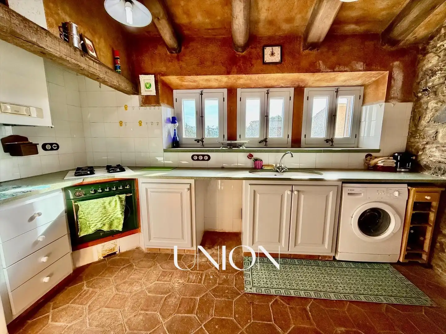 Cocina de Finca rústica en venta en Vall-llobrega con Calefacción, Jardín privado y Terraza