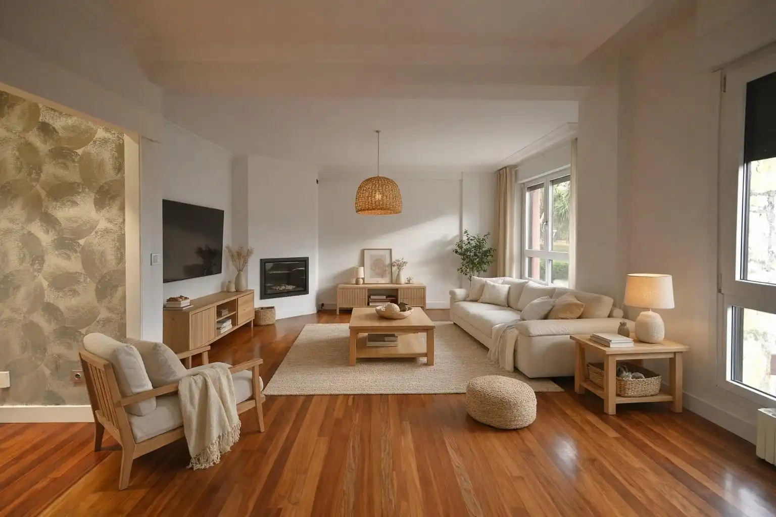 Sala de estar de Casa adosada en venta en Loiu con Aire acondicionado, Calefacción y Jardín privado