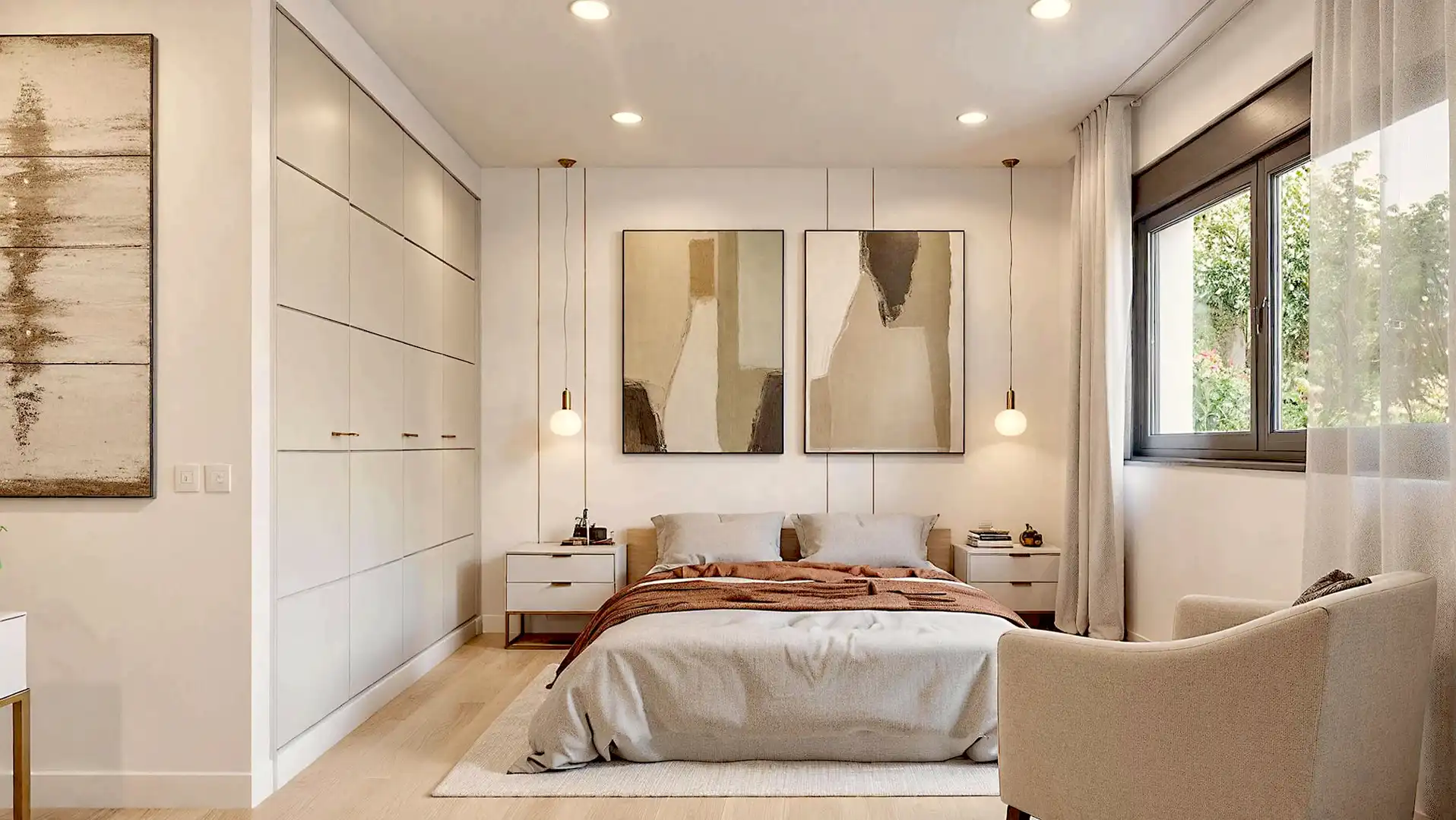 Dormitori de Casa o xalet en venda en Sevilla la Nueva amb Jardí privat