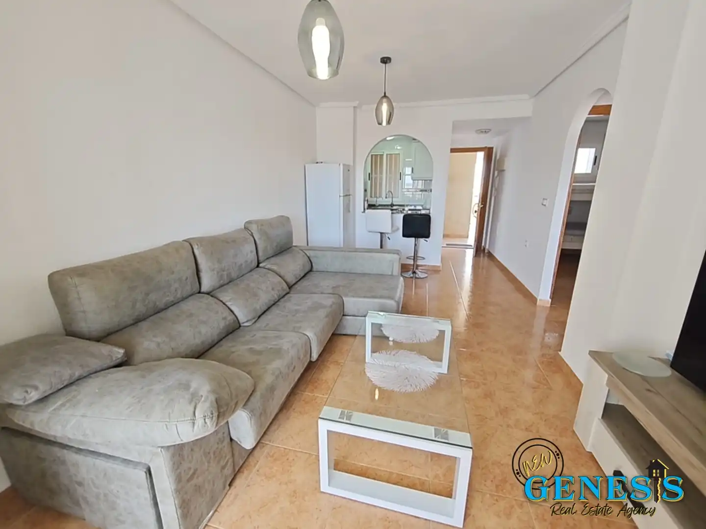 Sala de estar de Apartamento en venta en Torrevieja con Terraza, Amueblado y Lavadora
