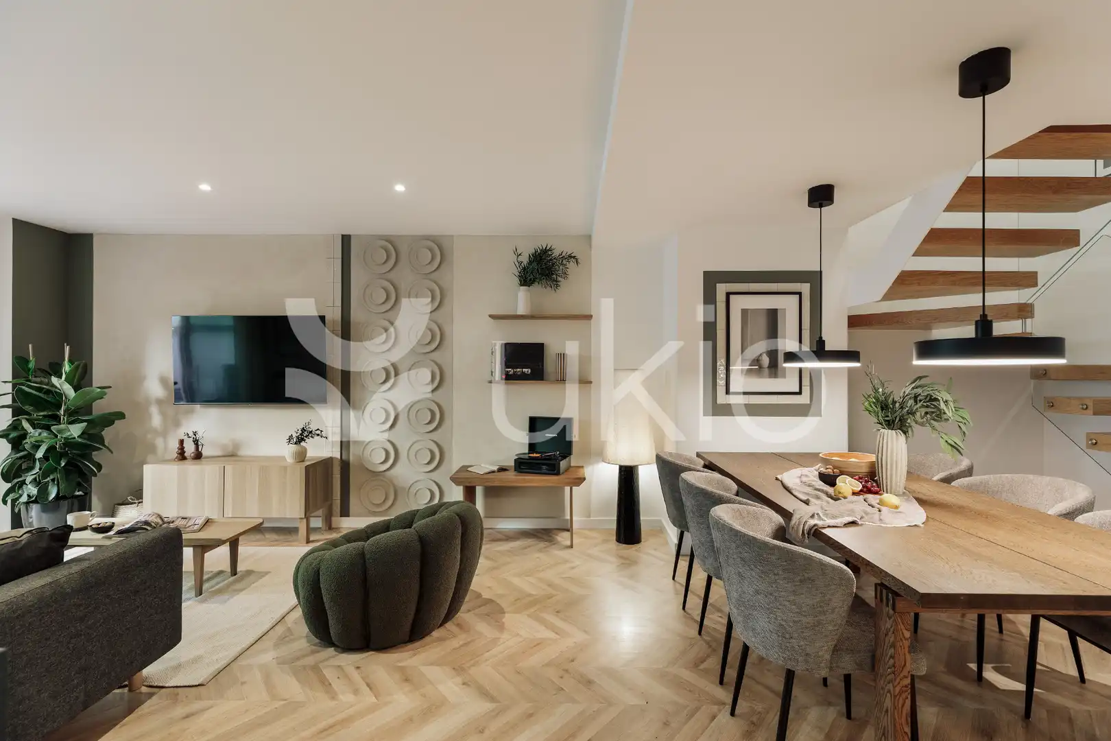 Wohnzimmer von Wohnungen zur Miete in Barcelona mit Klimaanlage, Heizung und Terrasse