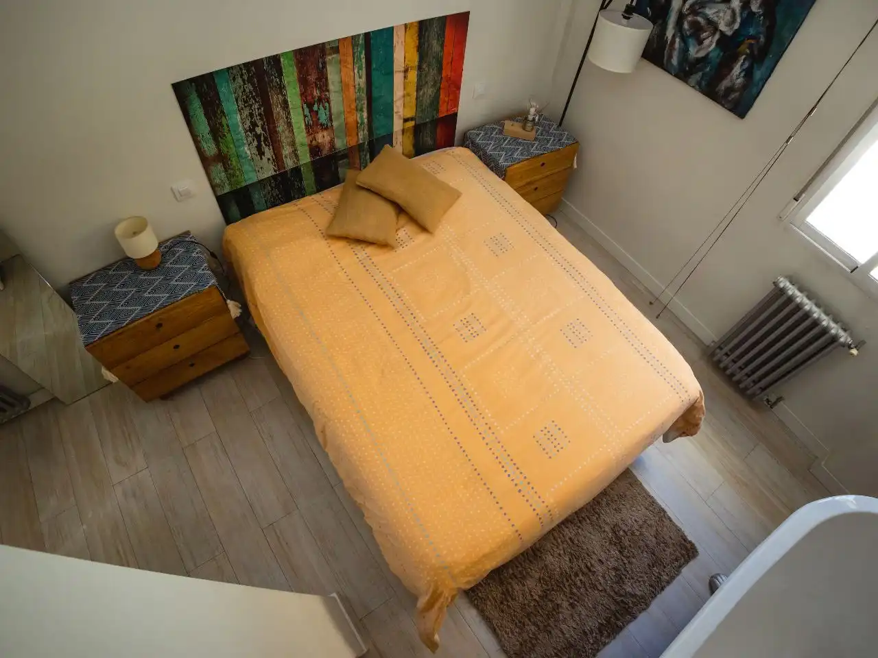 Dormitori de Apartament de lloguer en Madrid amb Aire condicionat, Calefacció i Moblat