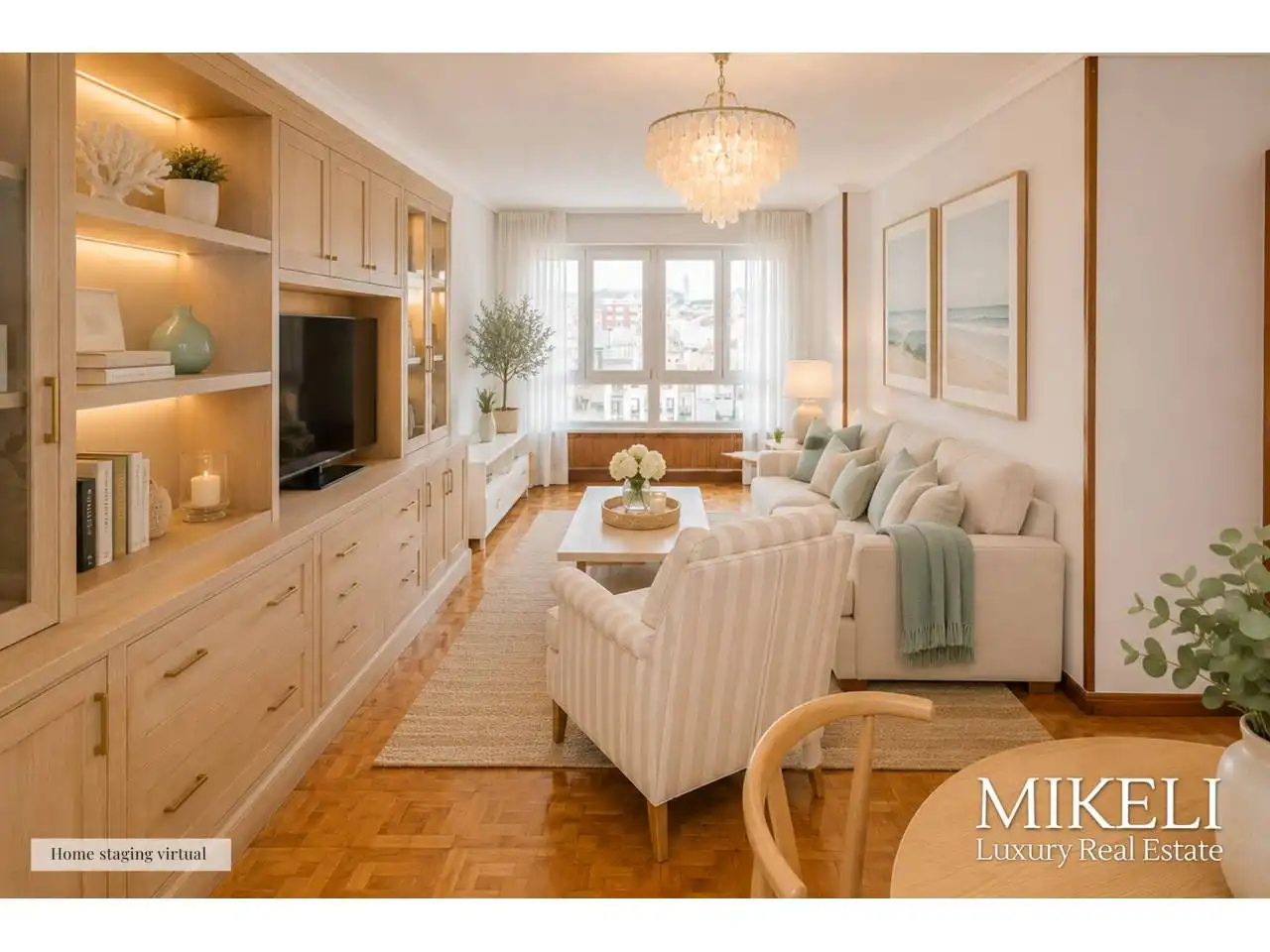 Sala de estar de Piso en venta en Santander con Calefacción, Parquet y Amueblado