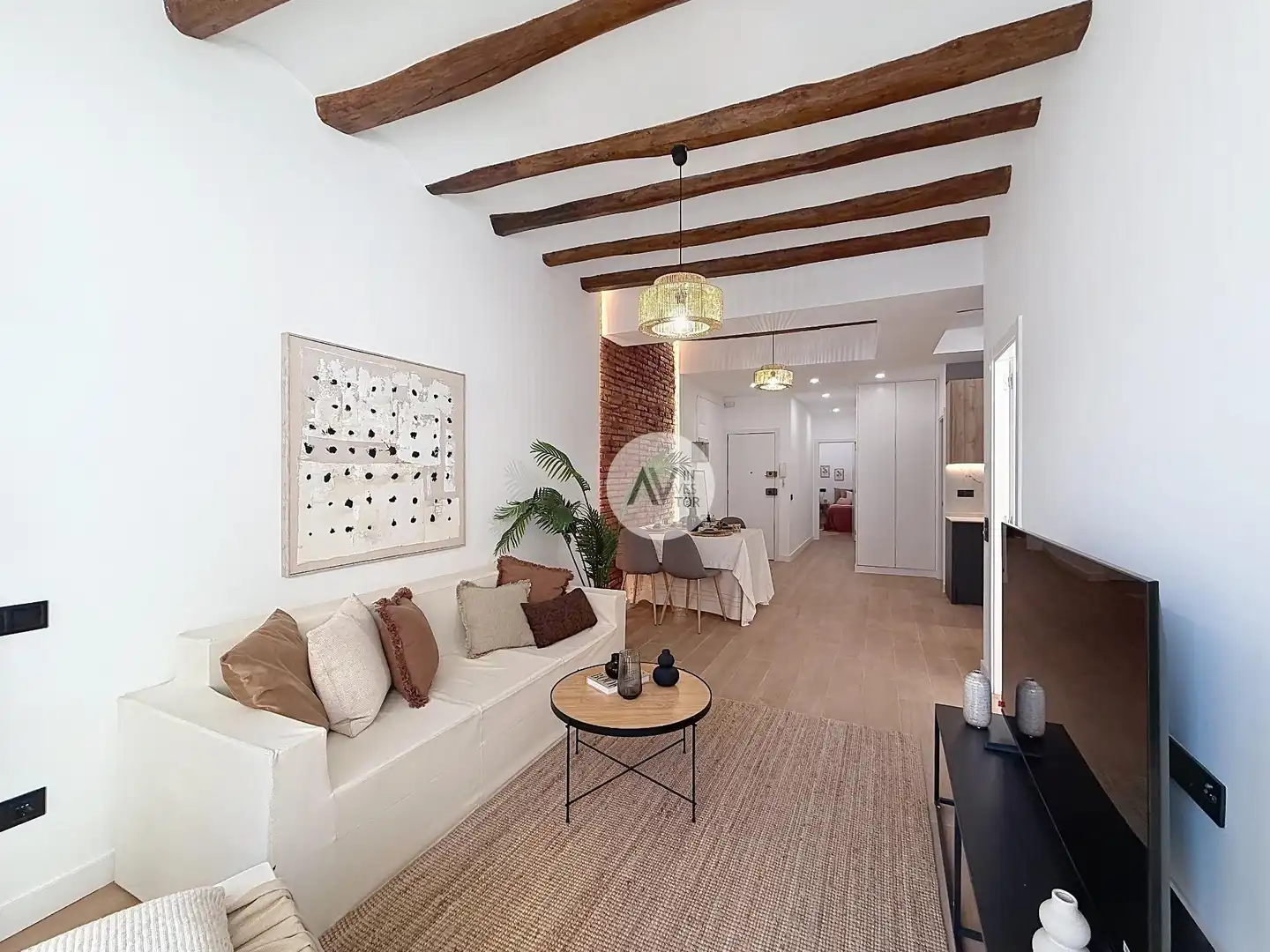 Living room of Apartments for sale in Barcelona  with Air Conditioner, Heating and Parquet flooring