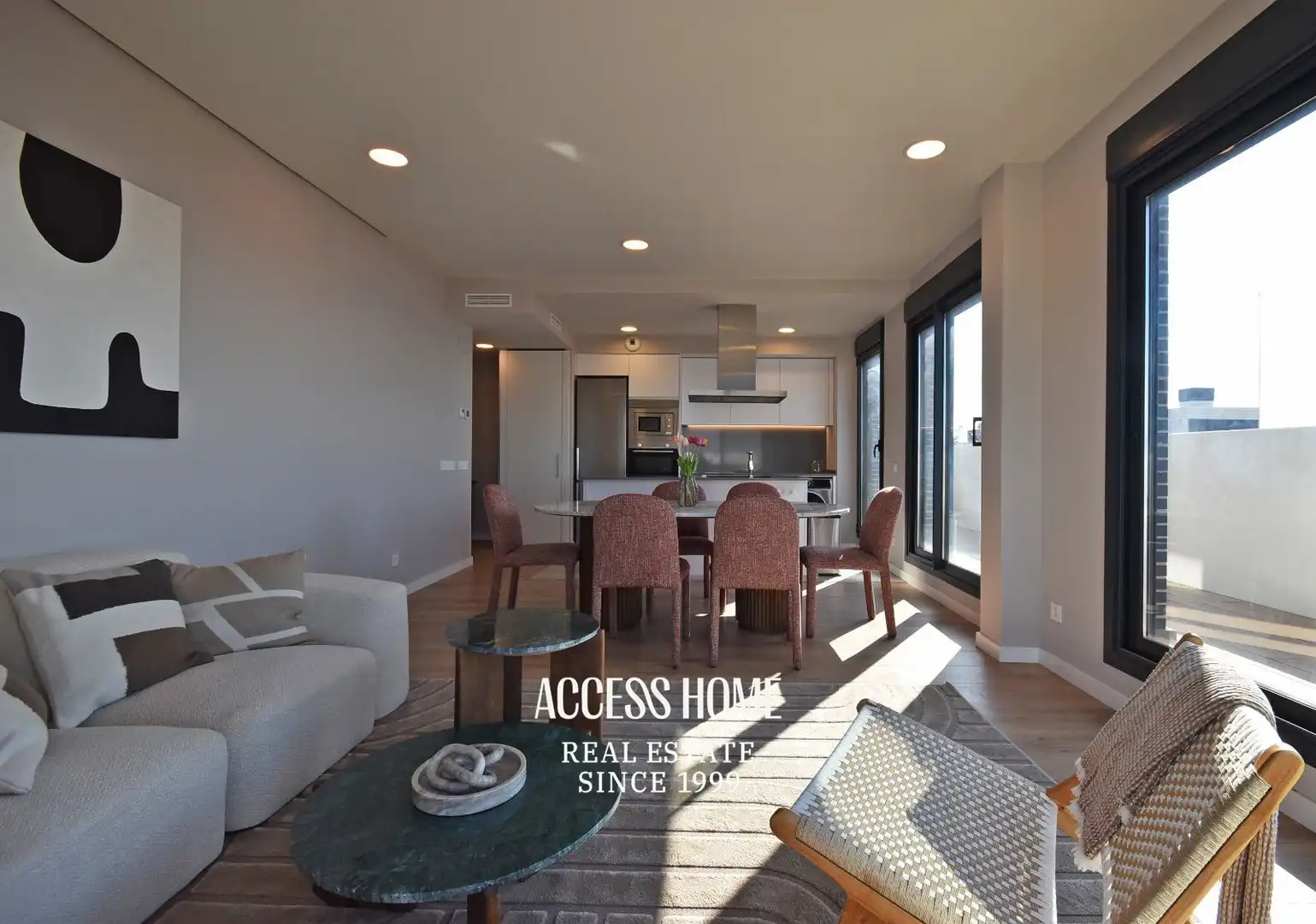 Wohnzimmer von Dachboden zum Verkauf in Montgat mit Klimaanlage, Heizung und Terrasse