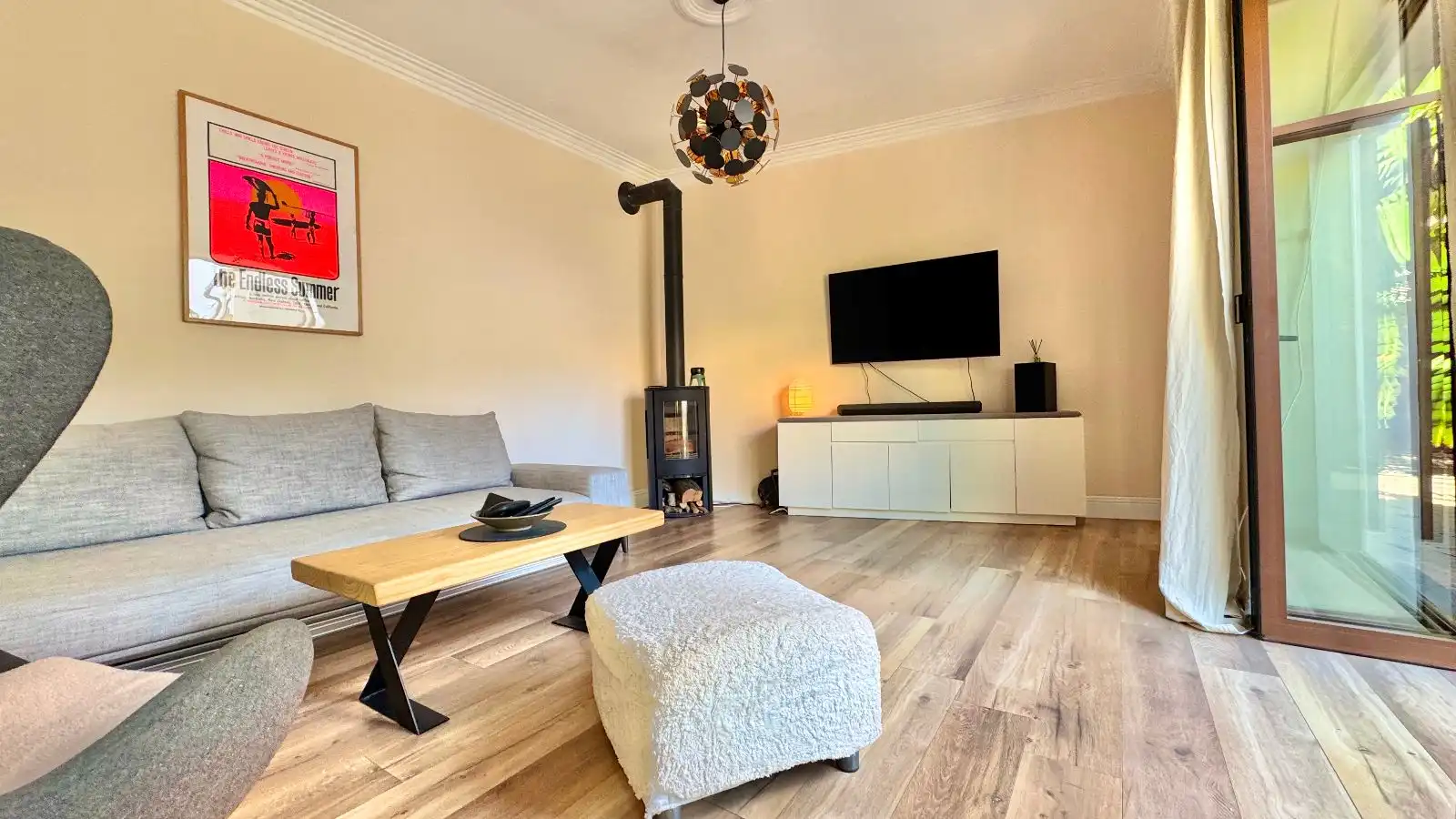 Sala d'estar de Casa adosada en venda en Esporles amb Calefacció, Parquet i Terrassa
