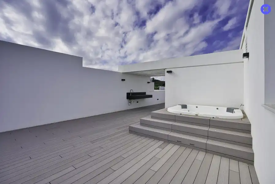 Terraza de Casa adosada de alquiler en Estepona con Aire acondicionado, Jardín privado y Terraza