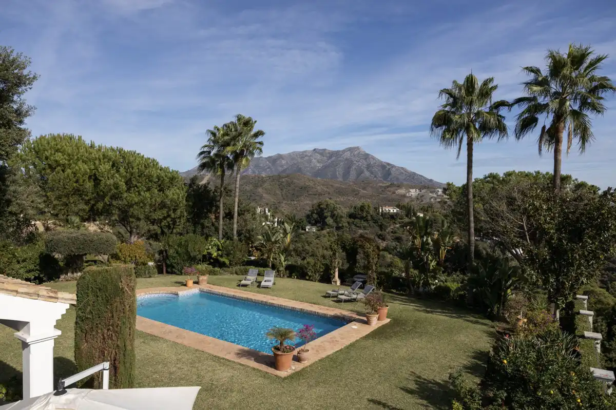 Garden of Detached homes for sale in Benahavís  with Air Conditioner, Terrace and Jacuzzi