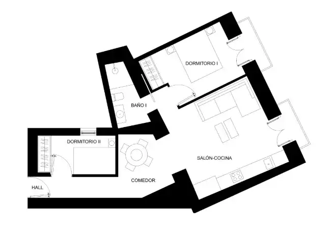 Apartments for rent in Valencia  with Air Conditioner, Heating and Private garden