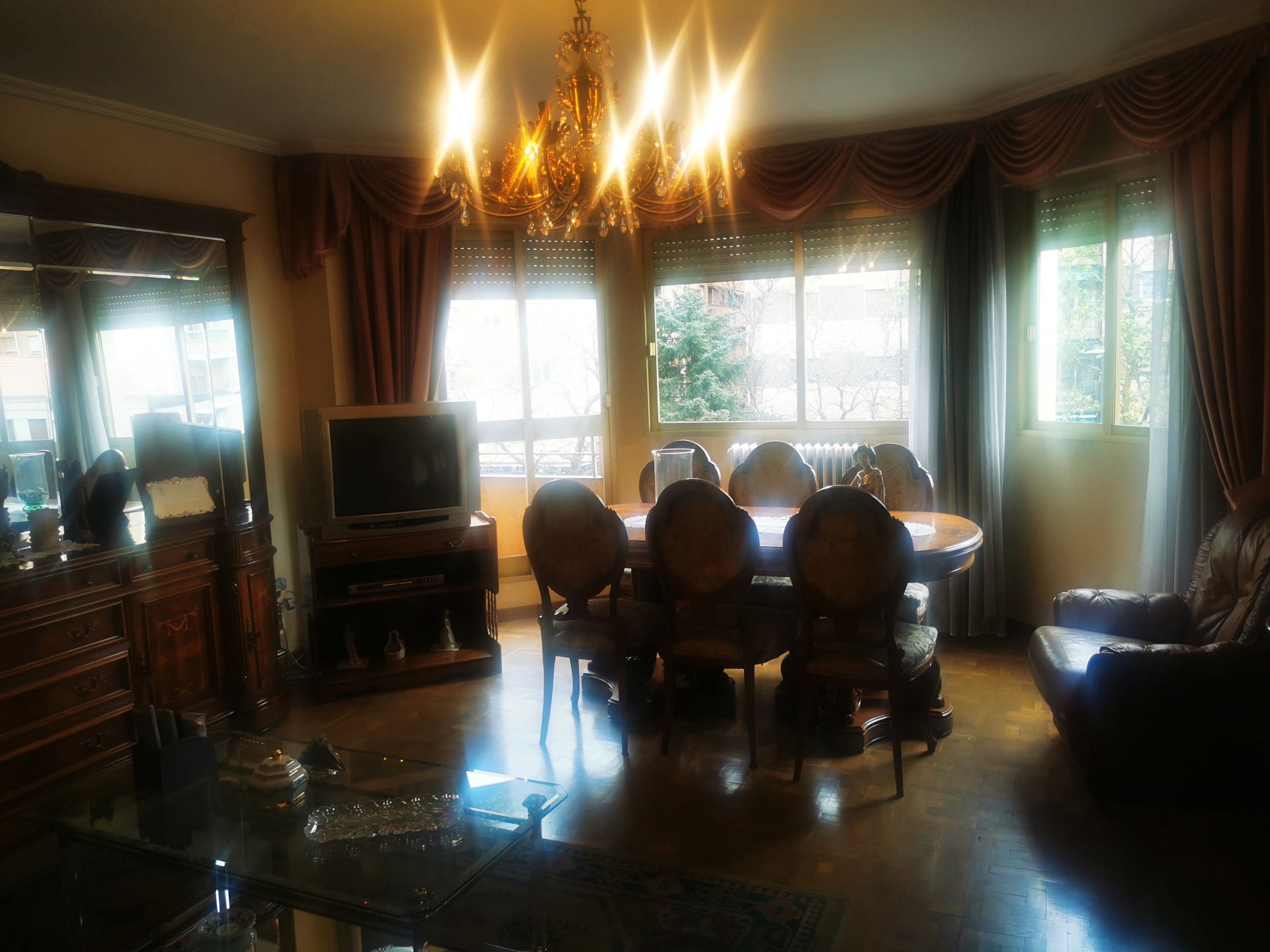 Dining room of Flat for sale in Salamanca Capital  with Heating, Parquet flooring and Furnished