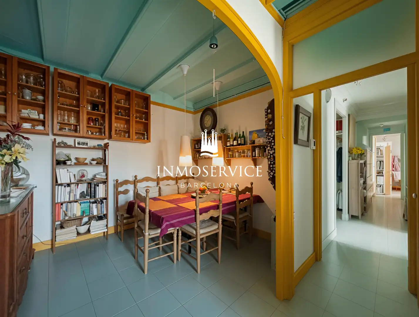 Esszimmer von Wohnung zum Verkauf in Barcelona mit Heizung, Parkett und Abstellraum