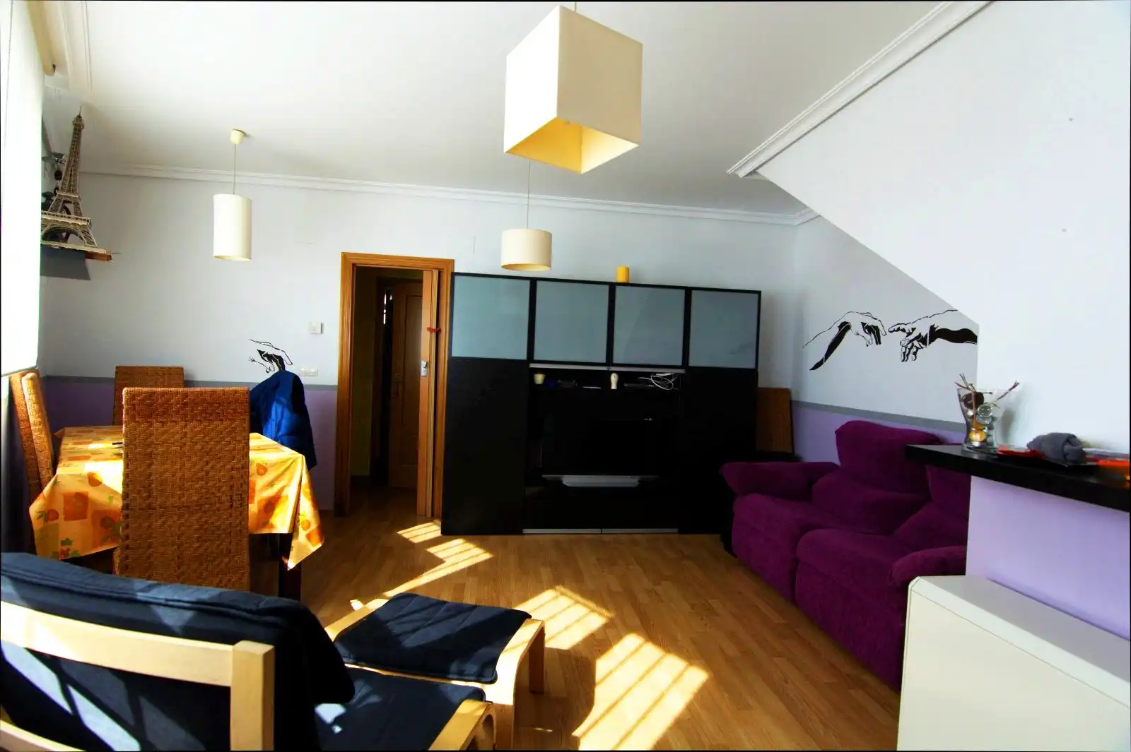 Sala de estar de Casa adosada en venta en Pozohondo con Parquet, Trastero y Amueblado