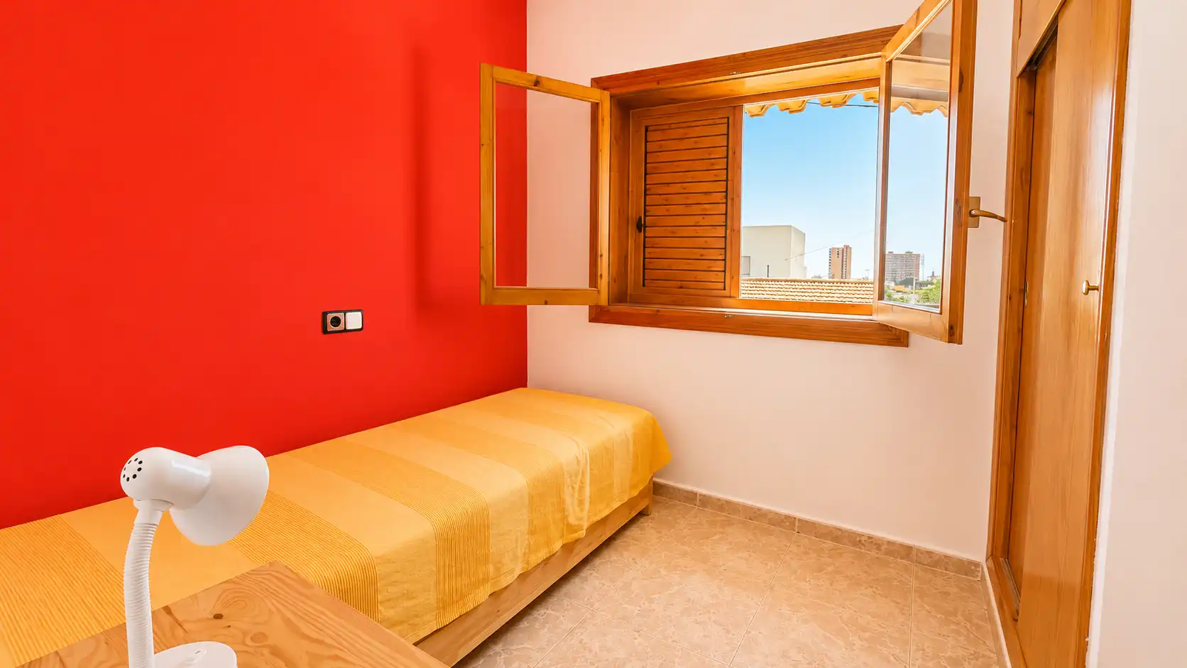 Schlafzimmer von Einfamilien-Reihenhaus zur Miete in San Javier mit Klimaanlage, Privatgarten und Terrasse