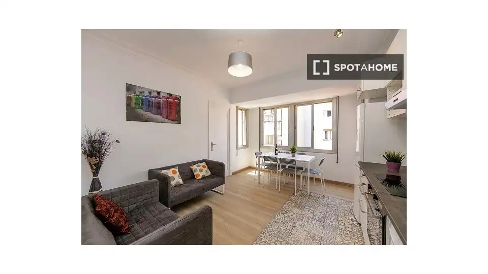 Living room of Flat for rent in Barcelona  with Air Conditioner, Heating and Furnished