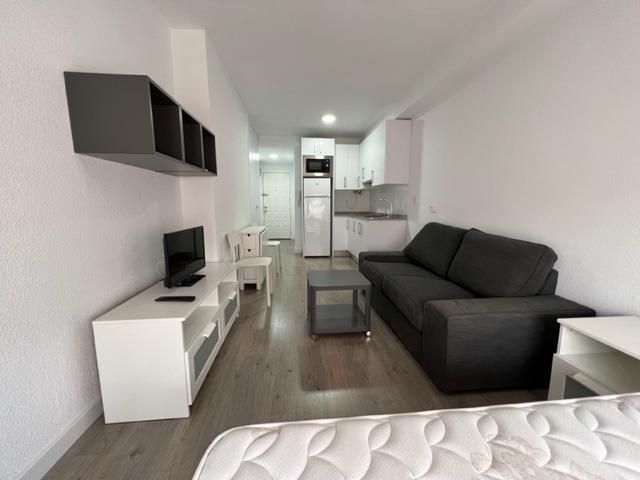 Sala d'estar de Estudi de lloguer en  Murcia Capital amb Aire condicionat i Moblat