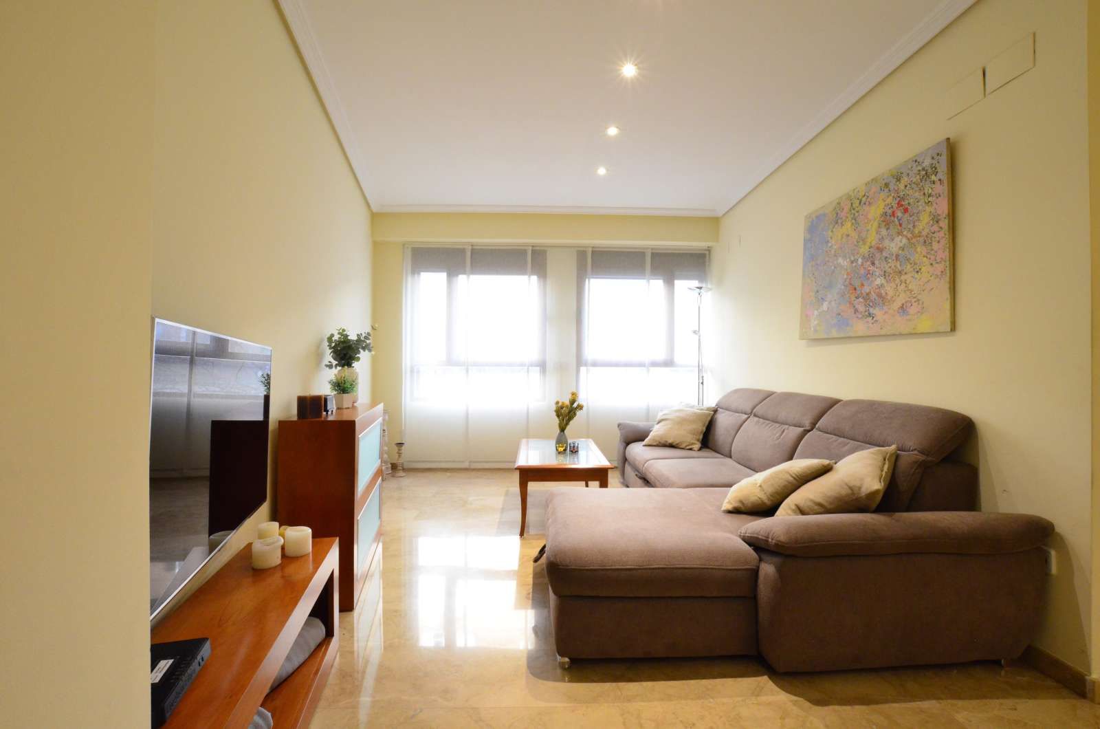 Living room of Apartment to share in  Valencia Capital  with Air Conditioner, Heating and Terrace