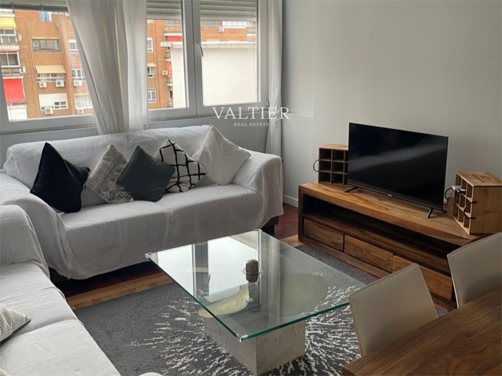 Sala de estar de Ático de alquiler en  Madrid Capital con Aire acondicionado y Amueblado