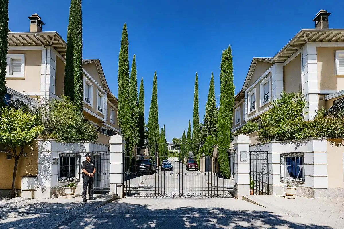 Vista exterior de Casa adosada en venta en Madrid con Aire acondicionado, Calefacción y Jardín privado