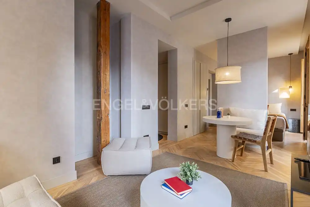 Living room of Flat for rent in Madrid  with Air Conditioner, Heating and Furnished