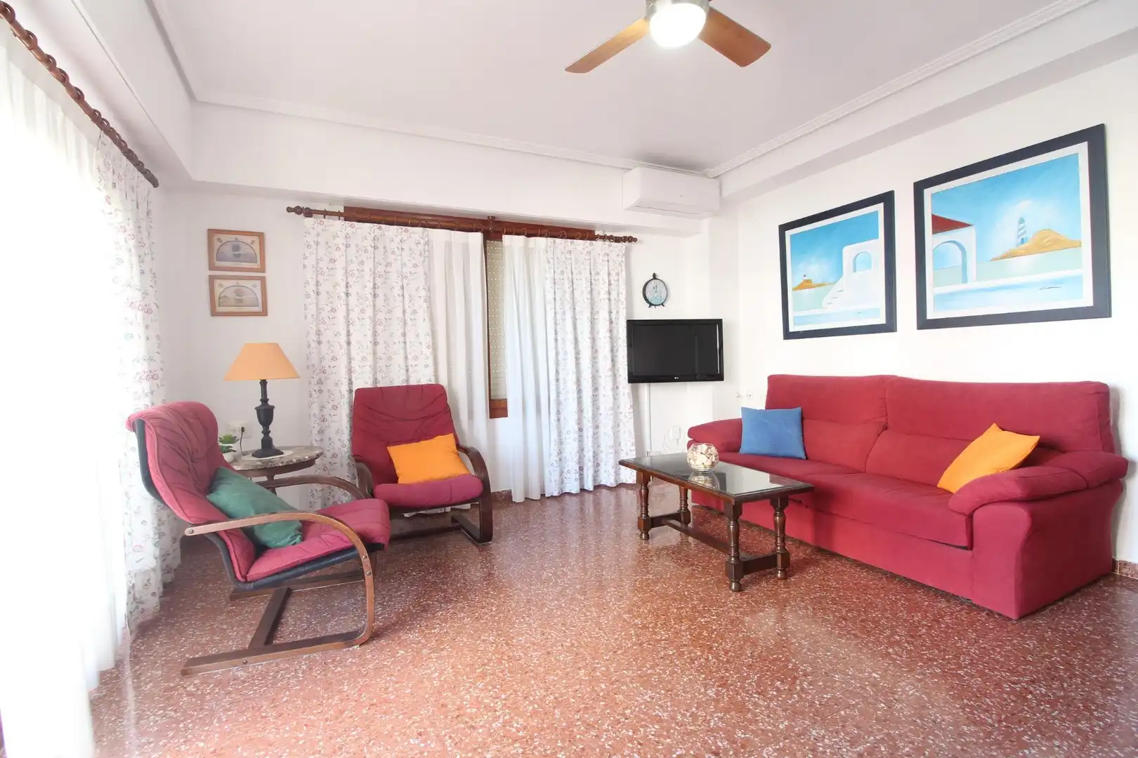 Sala de estar de Apartamento en venta en Cullera con Terraza, Amueblado y Balcón