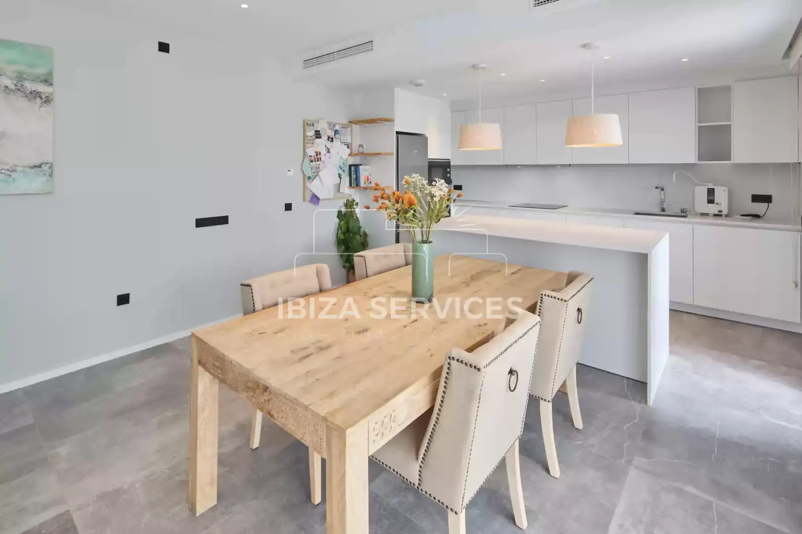 Dining room of Flat for sale in Santa Eulària des Riu  with Air Conditioner, Private garden and Swimming Pool