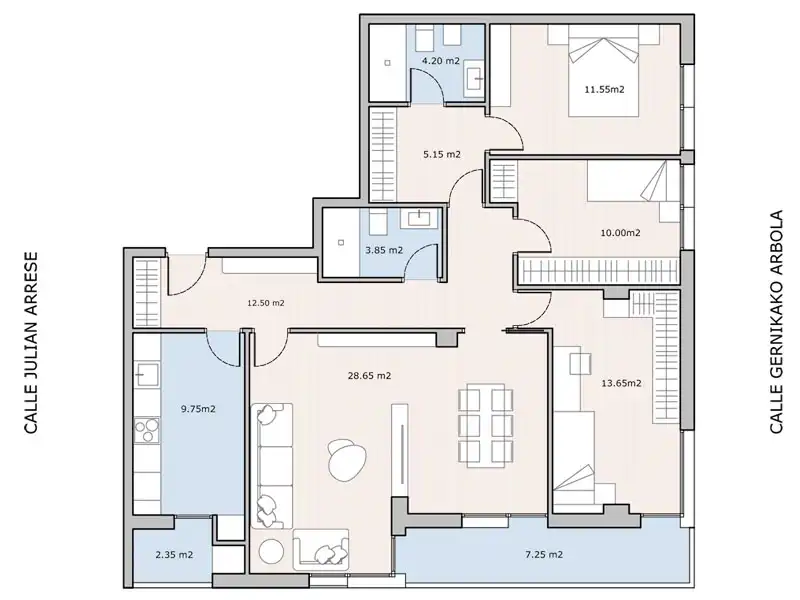 Piso en venta en Vitoria - Gasteiz con Calefacción, Parquet y Terraza
