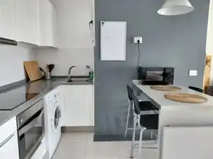 Cuina de Apartament de lloguer en Las Palmas de Gran Canaria amb Terrassa, Moblat i Forn
