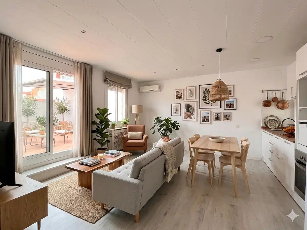 Sala d'estar de Àtic en venda en Barcelona amb Aire condicionat, Calefacció i Terrassa