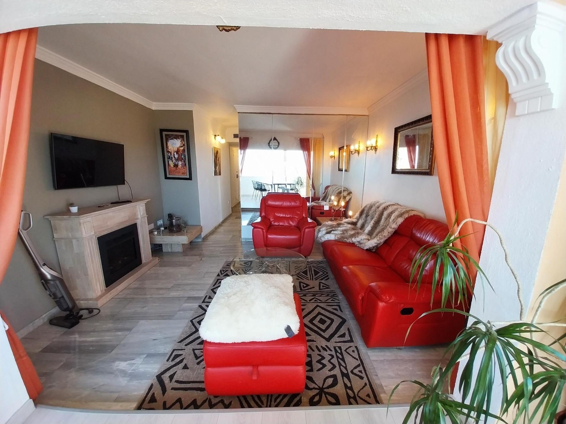 Living room of Apartment to rent in Mijas  with Air Conditioner, Heating and Private garden