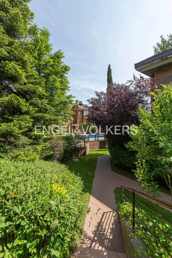 Swimming pool of Apartments for rent in Madrid  with Air Conditioner, Heating and Private garden