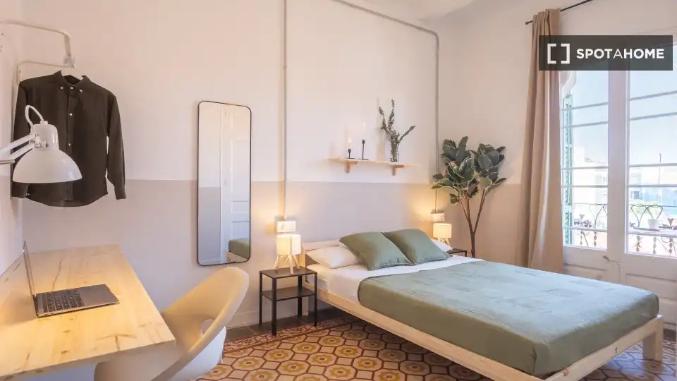 Habitación de Piso para compartir en Barcelona con Aire acondicionado, Calefacción y Terraza