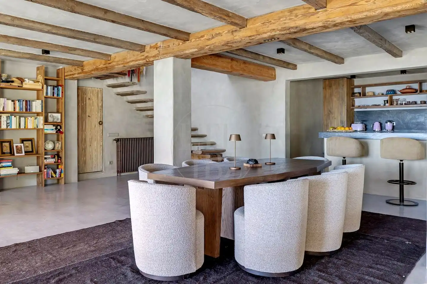 Esszimmer von Haus oder Chalet zur Miete in Sant Josep de sa Talaia mit Klimaanlage, Privatgarten und Schwimmbad