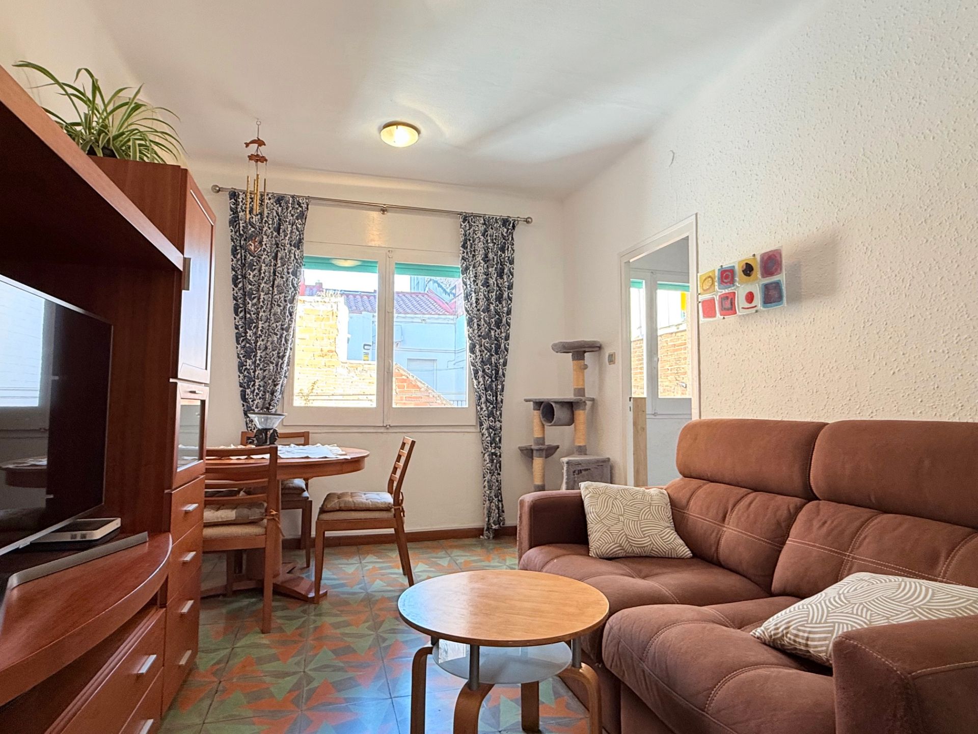 Sala d'estar de Pis en venda en Badalona amb Calefacció, Moblat i Forn