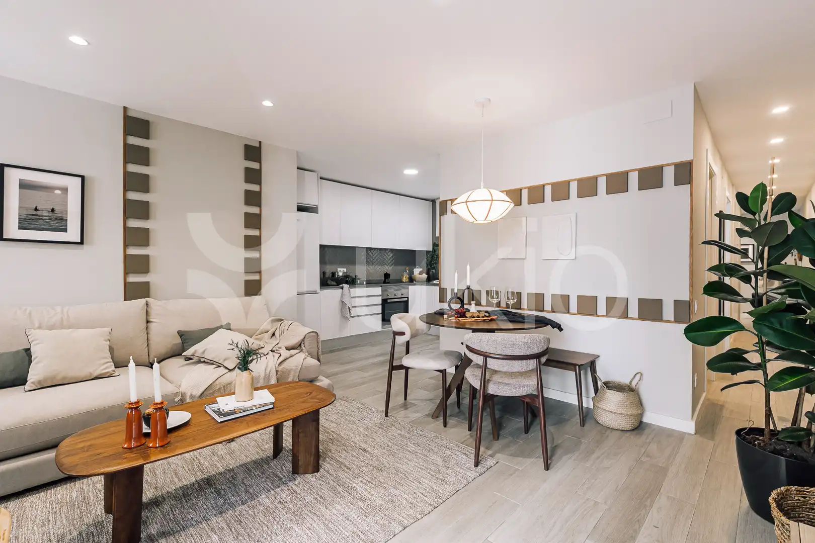 Sala de estar de Apartamento de alquiler en Barcelona con Aire acondicionado, Calefacción y Amueblado