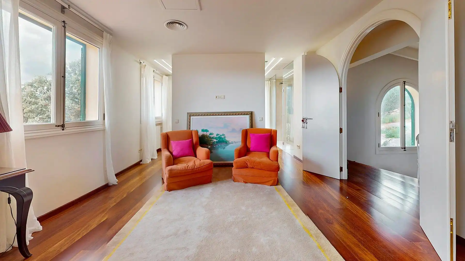 Sala de estar de Finca rústica de alquiler en  Palma de Mallorca con Aire acondicionado, Calefacción y Jardín privado