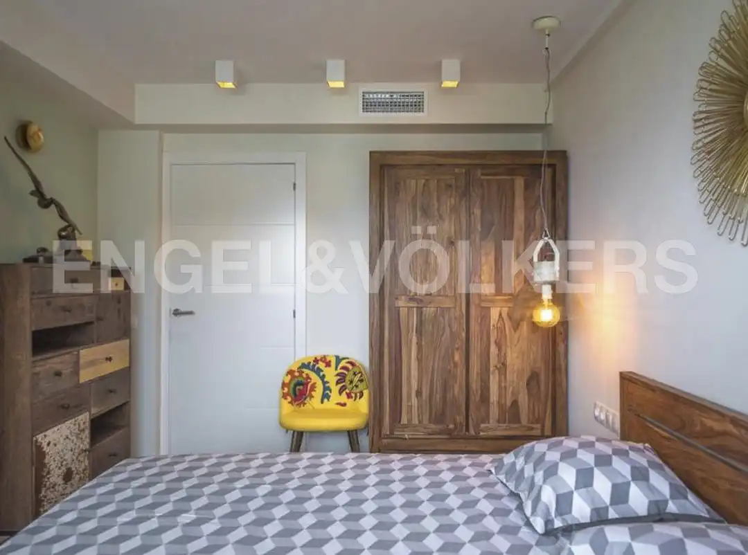 Bedroom of Flat for rent in Sitges  with Air Conditioner, Heating and Parquet flooring